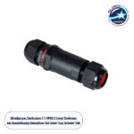 GloboStar® FAST-CONNECT 69916 Διπλός Ι Σύνδεσμος Ταχείας Σύνδεσης & Διακλάδωσης Καλωδίων - 1 x Είσοδος & 1 x Έξοδος - Εσωτερική Τριπλή Κλέμα με Συμβατή Διατομή Καλωδίων 3 x 0.5mm² έως 3 x 4mm² - 450V 24A Max Αδιάβροχο IP68 - Μαύρο - Μ3 x Π3 x Υ10.5cm