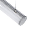 GLOBOSTAR® ALP-ROUND TUBIT 70855-3M Επιφανειακό & Κρεμαστό Προφίλ Αλουμινίου με Λευκό Γαλακτερό Πατητό Κάλυμμα για Ταινίες LED IP20 - Ασημί & Λευκό - Μ300 x Π6 x Υ6cm - Image 6