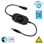 GLOBOSTAR® DIMMERANO 73306 Διακόπτης On/Off & Dimming με 1 x 5A 120W Κανάλι DC 12-24V 5A 120W Max IP20 - Μαύρο - Μ6.5 x Π3 x Υ3cm - 2 Χρόνια Εγγύηση