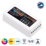 GLOBOSTAR® MiBOXER-FUT039 73433 Δέκτης Dimmer / Controller με 5 x 6A 144W Κανάλια DC 12-24V 10A 240W Max IP20 - RF2.4Ghz Group Zone - Μ8.5 x Π4.5 x Υ2.2cm - 5 Χρόνια Εγγύηση