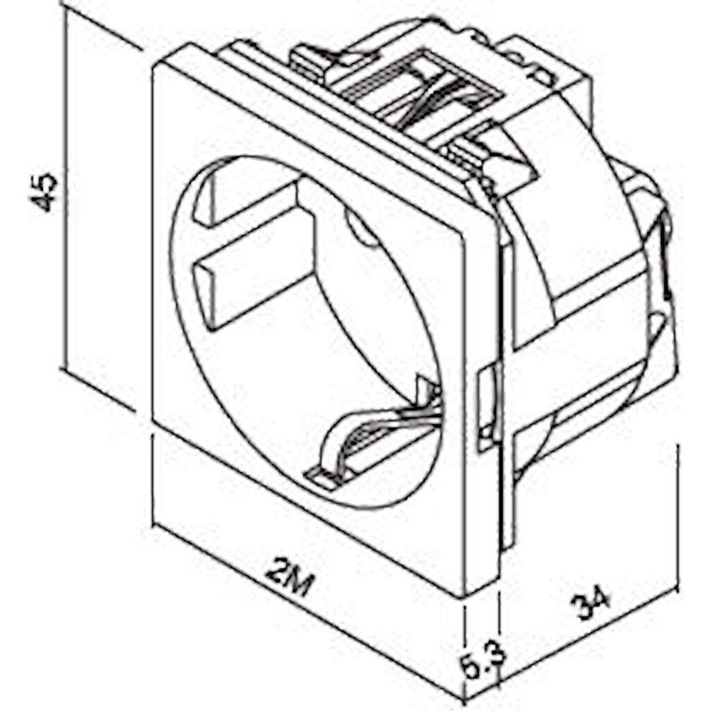 740502S_1 Πρίζα σουκο 2 θέσεων Ιβουάρ 2Ρ+Ε 16Α 250V - Image 1
