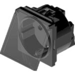 Πρίζα σουκο με καπάκι 2 θέσεων Μαύρη 2Ρ+Ε 16Α 250V
