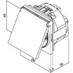 Πρίζα σουκο με καπάκι 2 θέσεων Μαύρη 2Ρ+Ε 16Α 250V - Image 2