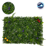 GLOBOSTAR® BOXWOOD 78409 Τεχνητό Πάνελ Φυλλωσιάς Κάθετος Κήπος Πυξάρι/Φτέρη/Περεσκία - Πράσινο - Μ60 x Π7 x Υ40cm