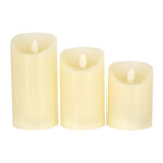GLOBOSTAR® FIREFLAME 79555 Διακοσμητικό Κερί Παραφίνης με Εφέ Κινούμενης Φλόγας & IR Ασύρματο Χειριστήριο LED 0.5W 25lm 120° DC 3V με 2xAA Μπαταρίες IP20 Θερμό Λευκό 2700K Dimmable - Μπεζ -Μ7.5 x Π7.5 x Υ15cm - Πακέτο 3 Τεμαχίων - 1 Χρόνο Εγγύηση - Image 3