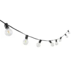 GLOBOSTAR® TWILIGHT 79669 Μοντέρνο Φωτιστικό Κήπου Γιρλάντα 14.5m με 50 Λάμπες LED 30W 2700lm 360° DC 3.6V με Φωτοβολταϊκό Panel 5.5V 5W & Επαναφορτιζόμενη Μπαταρία Li-ion 3.7V 3x18650 6600mAh Αδιάβροχο IP65 Θερμό Λευκό 2700Κ Dimmable - Sanan SMD Chip - Μαύρο & Διάφανο - Μ1450 x Π4 x Υ7cm - 2 Χρόνια Εγγύηση - Image 2