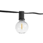 GLOBOSTAR® TWILIGHT 79669 Μοντέρνο Φωτιστικό Κήπου Γιρλάντα 14.5m με 50 Λάμπες LED 30W 2700lm 360° DC 3.6V με Φωτοβολταϊκό Panel 5.5V 5W & Επαναφορτιζόμενη Μπαταρία Li-ion 3.7V 3x18650 6600mAh Αδιάβροχο IP65 Θερμό Λευκό 2700Κ Dimmable - Sanan SMD Chip - Μαύρο & Διάφανο - Μ1450 x Π4 x Υ7cm - 2 Χρόνια Εγγύηση - Image 6