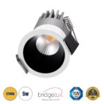 GLOBOSTAR® MICRO-S 60235 Χωνευτό Downlight Σποτ LED 5W 625lm 38° AC 220-240V IP20 Θερμό Λευκό 2700K - Bridgelux COB Chip & TÜV SÜD Driver - Λευκό & Μαύρο Ματ - Μ4 x Π4 x Υ5.9cm / Q3.5cm - 5 Χρόνια Εγγύηση - Image 2