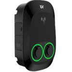 2*22kW Nanon Series BlackType 2 Socket,Wi-Fi (2.4GHz) + Ethernet + 4G+Βluetooth + RFID + APP, OCPP 1.6 Json 2 RCDs and 2 Meters MID
