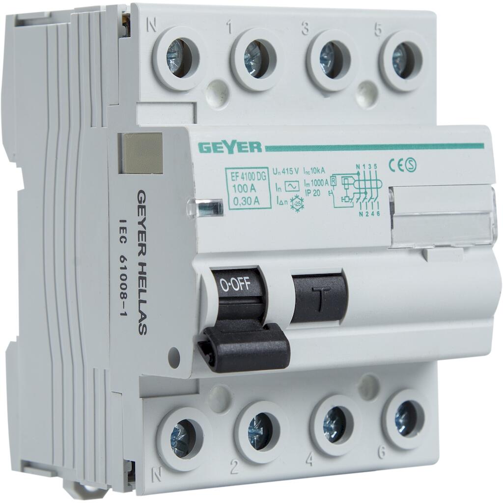 EF4100EG_0 Ρελέ διαρροής 4P 100A 300mA Τύπος AC - Image 1