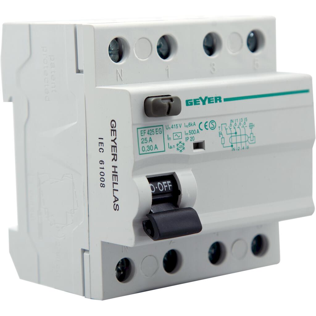 EF425EG_0 Ρελέ διαρροής 4P 25A 300mA Τύπος AC - Image 1