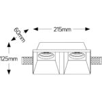 Γύψινο τετράγωνο spot 2xGU10 215x215mm - Image 2