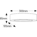 Γύψινη απλίκα Up-Down glass L300 2xG9 300x65mm - Image 2