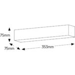 Γύψινη απλίκα Recta Up L353 2xG9 363x75mm - Image 2