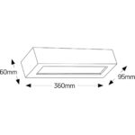 Γύψινη απλίκα Recta Up-Down glass L245 2xG9 360x60mm - Image 2