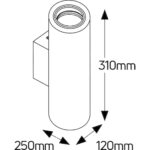 Γύψινο στρογγυλό spot ρυθμιζόμενο 2xGU10 100x250mm - Image 2