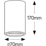 Γύψινο στρογγυλό spot επίτοιχο 1xGU10 70x170mm - Image 2