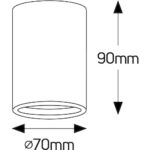 Γύψινο στρογγυλό spot επίτοιχο 1xGU10 70x90mm - Image 2