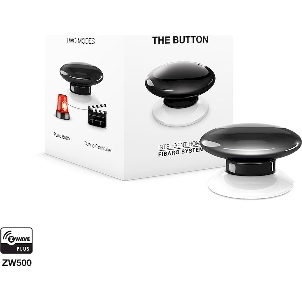 FGPB-101-2_0 FIBARO Button χρώμα Μαύρο (Z-Wave) - Image 1