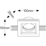 Γύψινο τετράγωνο spot GU10 100x100mm - Image 2