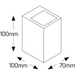 Γύψινη τετράγωνη απλίκα Up-Down G9 70x100mm - Image 2