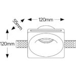 Γύψινο τετράγωνο spot GU10 120x120mm - Image 2