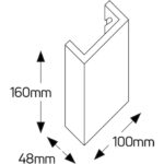 Γύψινη τετράγωνη απλίκα Up-Down H160 G9 100x160mm - Image 2