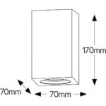Γύψινο τετράγωνο spot οροφής 1xGU10 70x170mm - Image 2