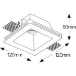 Γύψινο τετράγωνο spot 1xGU10 120x120mm - Image 2