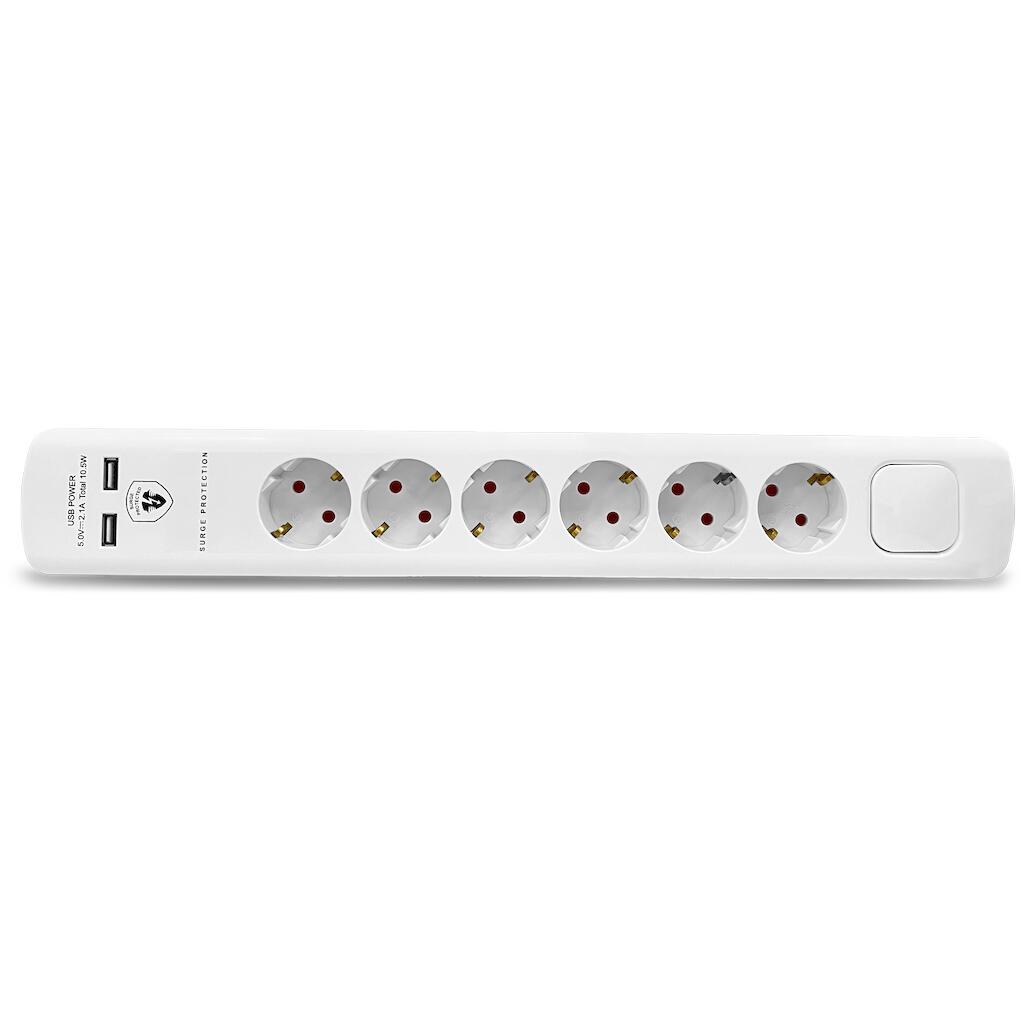 GES-160_0 Πολύπριζο 4 θέσεων διακόπτη 2 USB - Image 1