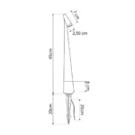 GLOBOSTAR® EDGE GLB-103-0011 Φωτιστικό Κολωνάκι Κήπου με Καρφωτή Βάση LED 3W 270lm 60° DC 24V Αδιάβροχο IP65 Θερμό Λευκό 2700K - Sanan SMD Chip - Μαύρο Ματ - Μ6 x Π6 x Υ45cm - 3 Χρόνια Εγγύηση - Image 5