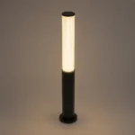GLOBOSTAR® CYLIS GLB-103-0014 Φωτιστικό Κολωνάκι Κήπου LED 15W 1350lm 360° AC 220-240V Αδιάβροχο IP65 Θερμό Λευκό 2700K - Sanan SMD Chip - Μαύρο Ματ - Μ13 x Π13 x Υ80cm - 3 Χρόνια Εγγύηση - Image 2