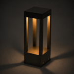GLOBOSTAR® PRISM GLB-103-0019 Φωτιστικό Κολωνάκι Κήπου LED 8W 720lm 90° AC 220-240V Αδιάβροχο IP65 Θερμό Λευκό 2700K - Sanan SMD Chip - Μαύρο Ματ - Μ11 x Π11 x Υ30cm - 3 Χρόνια Εγγύηση - Image 2