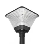 GLOBOSTAR® TOPIS GLB-103-0021 Φωτιστικό Κεφαλής Post Top Πλατείας/Πάρκου/Κήπου LED 50W 4500lm 360° AC 220-240V Αδιάβροχο IP65 Θερμό Λευκό 2700K - Sanan SMD Chip - Μαύρο Ματ - Μ45 x Π45 x Υ40cm - 3 Χρόνια Εγγύηση