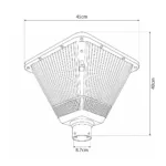 GLOBOSTAR® TOPIS GLB-103-0021 Φωτιστικό Κεφαλής Post Top Πλατείας/Πάρκου/Κήπου LED 50W 4500lm 360° AC 220-240V Αδιάβροχο IP65 Θερμό Λευκό 2700K - Sanan SMD Chip - Μαύρο Ματ - Μ45 x Π45 x Υ40cm - 3 Χρόνια Εγγύηση - Image 5