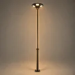 GLOBOSTAR® STILIA GLB-103-0023 Στύλος/Κολώνα για Φωτιστικό Πλατείας/Πάρκου/Κήπου LED 72W 6480lm 120° AC 220-240V Αδιάβροχο IP65 Θερμό Λευκό 2700K - Sanan SMD Chip - Μαύρο Ματ - Μ21 x Π21 x Υ300cm - 3 Χρόνια Εγγύηση - Image 2