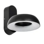 GLOBOSTAR® LINEART GLB-103-0037 Φωτιστικό Τοίχου / Απλίκα LED 12W 1080lm 120° AC 220-240V Αδιάβροχο IP65 Θερμό Λευκό 2700K - Sanan SMD Chip - Μαύρο Ματ - Μ16 x Π20 x Υ15cm - 3 Χρόνια Εγγύηση