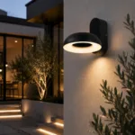 GLOBOSTAR® LINEART GLB-103-0037 Φωτιστικό Τοίχου / Απλίκα LED 12W 1080lm 120° AC 220-240V Αδιάβροχο IP65 Θερμό Λευκό 2700K - Sanan SMD Chip - Μαύρο Ματ - Μ16 x Π20 x Υ15cm - 3 Χρόνια Εγγύηση - Image 6