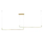 kelvo® LINARIA KLV-101-0260 Κρεμαστό Φωτιστικό Οροφής LED 72W 7200lm 180° AC 220-240V IP20 Ρυθμιζόμενο Λευκό CCT με Χειριστήριο από 2700K έως 6000K Dimmable - Lumileds SMD Chip - Σατινέ Χρυσό Βούρτσας - Μ144 x Π4 x Υ20cm - 3 Χρόνια Εγγύηση - Image 3