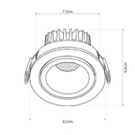 kelvo® LEO KLV-101-0312 Χωνευτό Κινούμενο Φωτιστικό Downlight Σποτ με Honeycomb Anti-Glare Reflector LED 10W 1250lm 38° AC 220-240V IP20 Θερμό Λευκό 2700K - Bridgelux COB Chip & TÜV SÜD Driver - Λευκό & Μαύρο Ματ - Μ8.5 x Π8.5 x Υ6.6cm / Q7.5cm - 5 Χρόνια Εγγύηση - Image 5