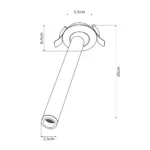 kelvo® DALE KLV-101-0386 Χωνευτό Κινούμενο Φωτιστικό Downlight Σποτ LED 5W 625lm 38° AC 220-240V IP20 Θερμό Λευκό 2700K - Bridgelux COB Chip & TÜV SÜD Driver - Μαύρο Ματ - Μ6.4 x Π6.4 x Υ20cm / Q5.5cm - 5 Χρόνια Εγγύηση - Image 5
