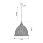 kelvo® BAHAMAS KLV-102-0002 Κρεμαστό Φωτιστικό Οροφής για Λάμπα με Ντουί E27 AC 220-240V IP20 - Μπεζ - Μ45 x Π45 x Υ47cm - Image 5