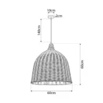 kelvo® BAHAMAS KLV-102-0003 Κρεμαστό Φωτιστικό Οροφής για Λάμπα με Ντουί E27 AC 220-240V IP20 - Μπεζ - Μ60 x Π60 x Υ60cm - Image 5