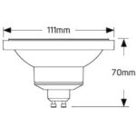 Λάμπα LED AR111 12W GU10 3000K 710lm 45° - Image 4