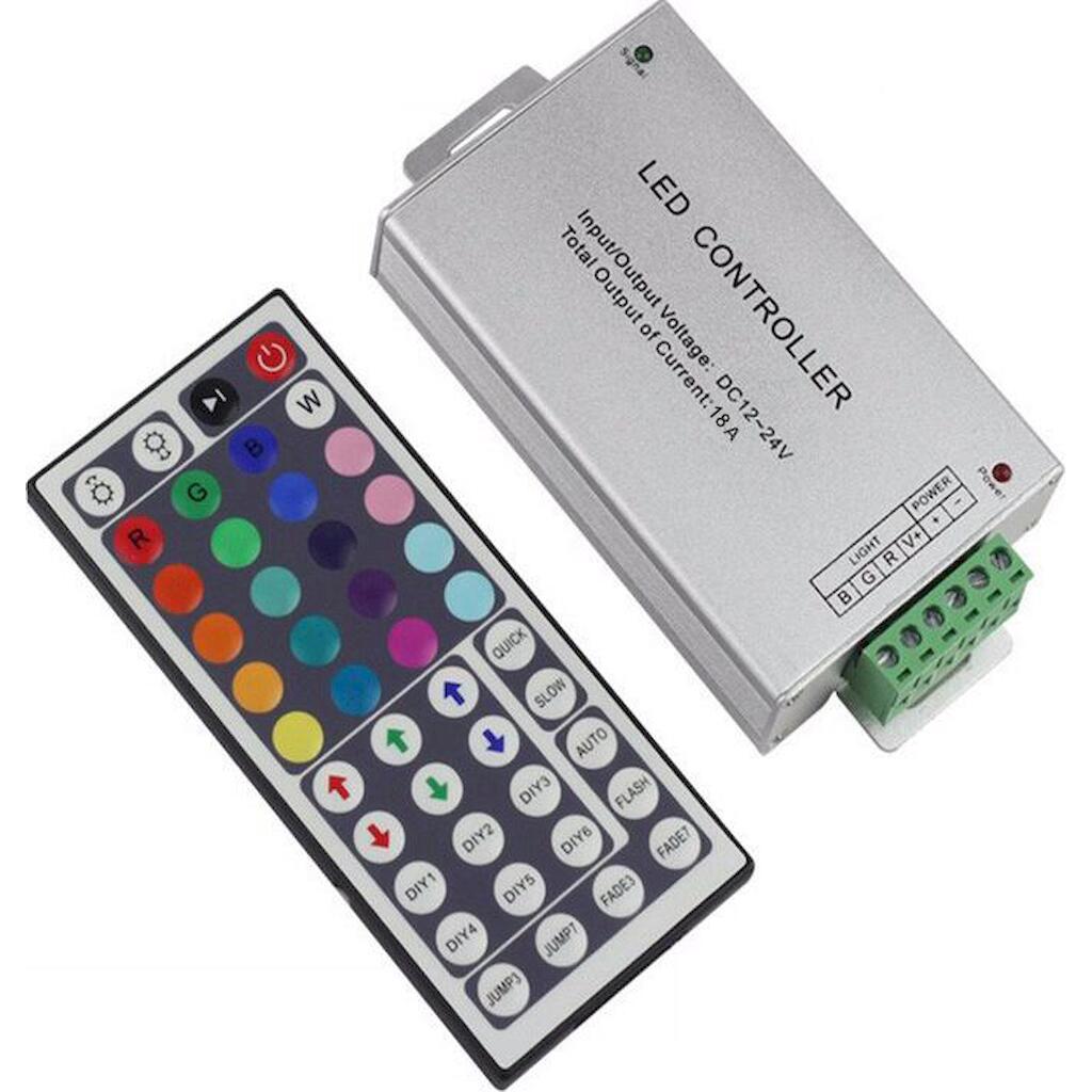 L44KIR1272_0 Infrared aluminium shell 44-key RGB controller 12V/216W-24V/432W - Image 1