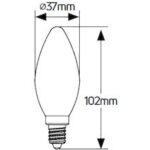 Λάμπα LED Κερί C37 3W E14 3000K 250lm - Image 2