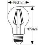 Λάμπα LED Κλασική Filament A60 8W E27 2700K 880lm dim - Image 2