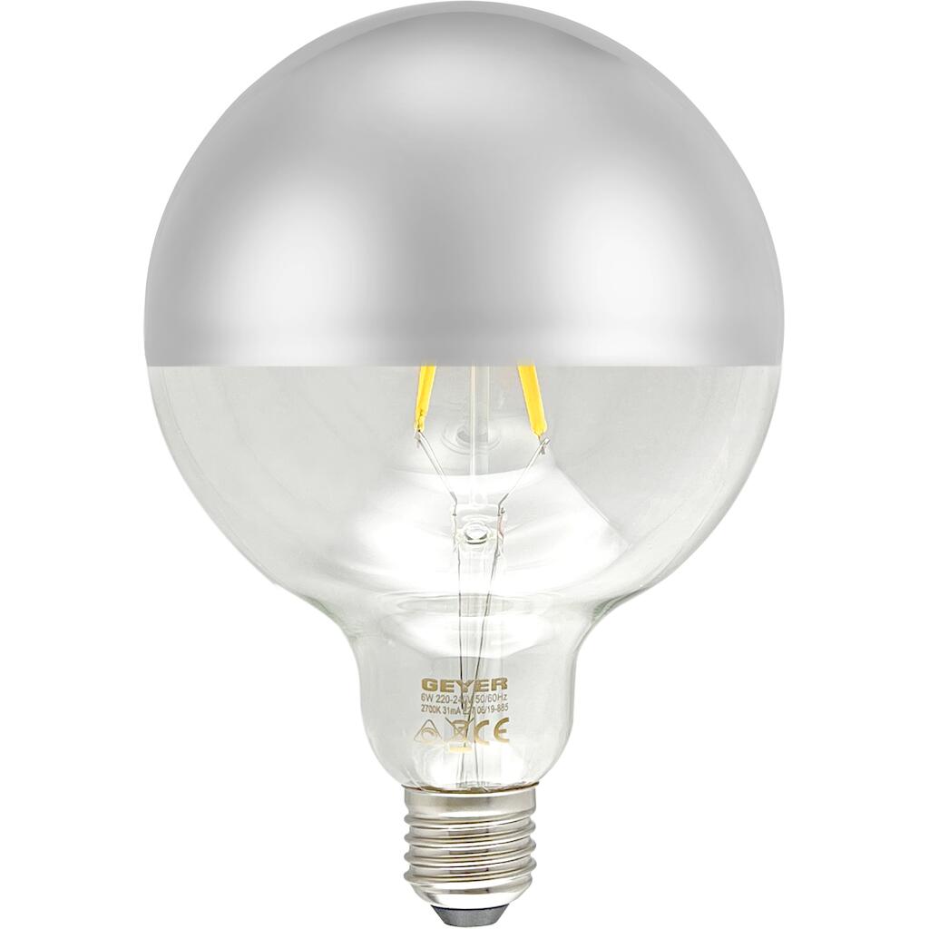 LFGNM276SD_0 Λάμπα LED Αντεστραμμένου καθρέφτη ασημί G95 6W E27 2700K 550lm dim - Image 1
