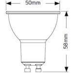 Λάμπα LED PAR16 5W GU10 3000K 480lm 38° dim - Image 2
