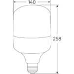 Λάμπα LED High Power Economy 70W E27 4000K 6300lm IP44 με αντάπτορα Ε40 - Image 2